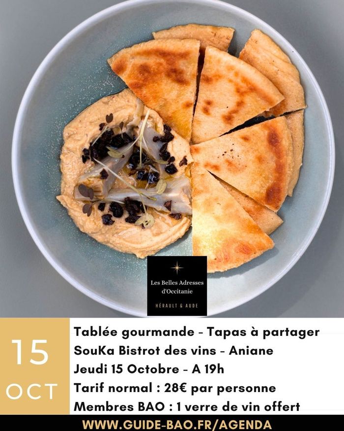 Soirée Tapas au SouKa bistrot des vins à Aniane