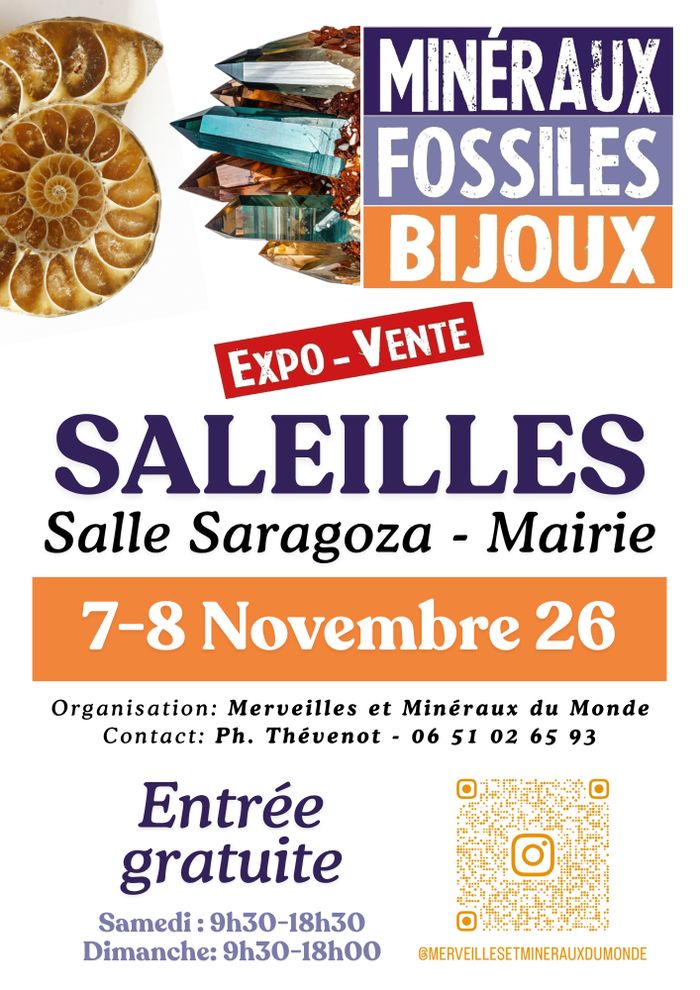 Minéraux, fossiles, bijoux - Expo/vente