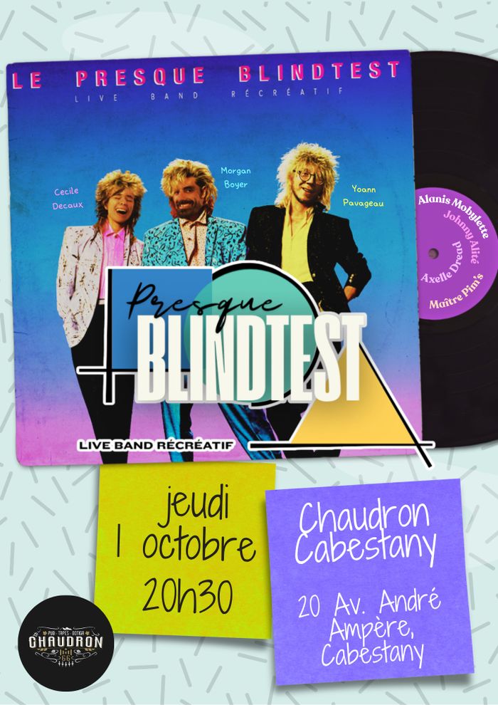 Un groupe live qui te concocte des jeux musicaux complètement foufous autour de chansons connues.  Tu kiffes le blind test ? T’as encore rien vu ! Viens jouer en équipe, promis tu vas bien te marrer !