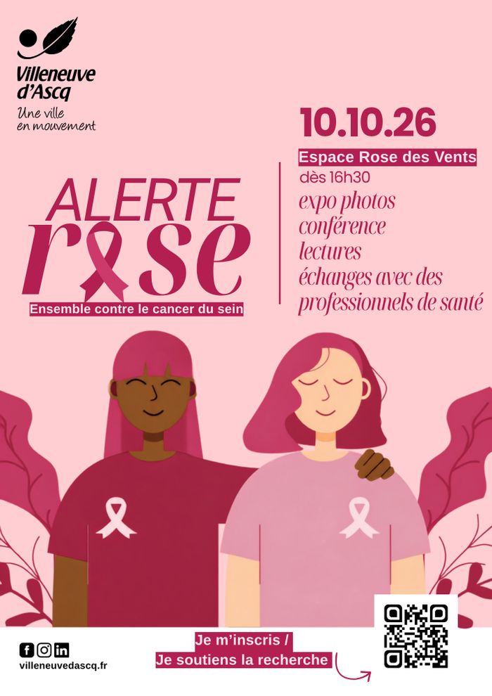 Dans le cadre d’Octobre Rose, participez à une après-midi de sensibilisation au cancer du sein chez les femmes de moins de 40 ans. À 16h30, à l'Espace Rose des Vents.