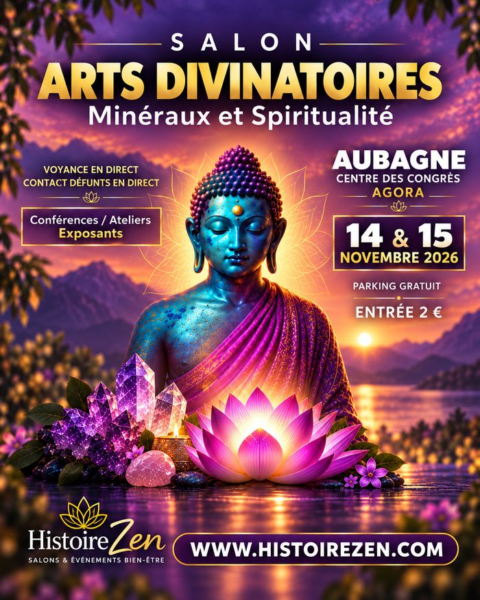 RDV les 14 et 15 novembre 2026 au Centre de Congrès Agora à Aubagne pour la 3ème édition du Salon des Arts Divinatoires "HistoireZen"