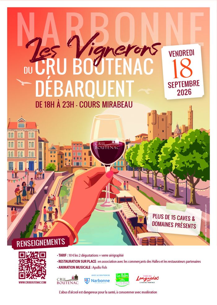 Soirée de dégustations de vins avec une 15 aine de vigneronnes et vignerons de l'appellation Boutenac.