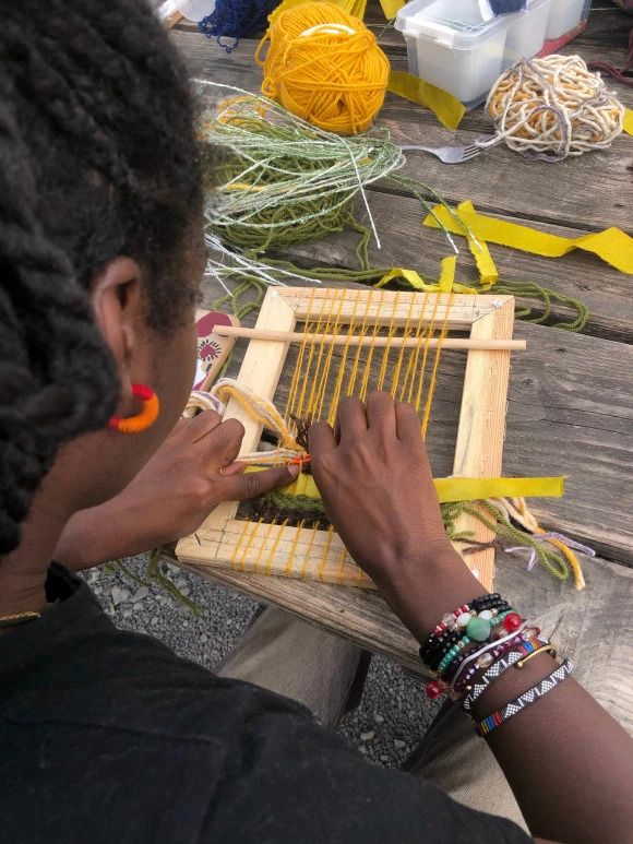 Atelier tissage de l’artiste Sanaa Mejjadi