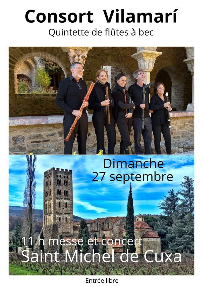 Consort Vilamarí - Quintette de flùtes à bec - a Saint Michel de Cuxa. 11h messe et concert.