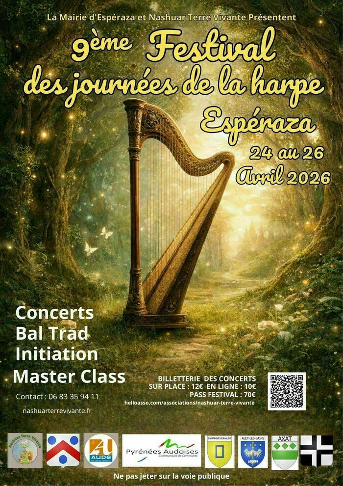 18h30 Concert de harpe avec "Le Duo Soleynia" 20H30 Bal trad. avec "le Trio KERYDA"