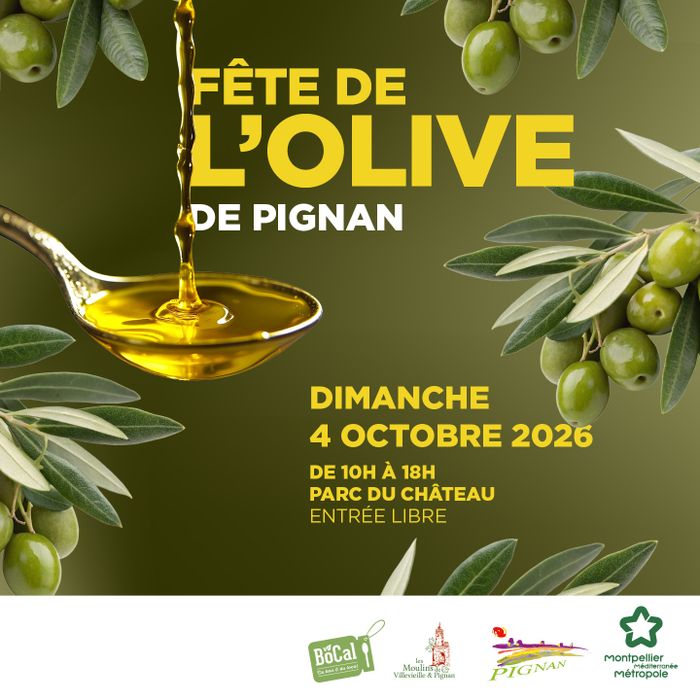 Rendez-vous dimanche 4 octobre 2026 dans le Parc du Château. Vitrine du savoir-faire des oléiculteurs régionaux, cet événement met à l'honneur l'olive en réunissant des passionnés le temps d'un jour