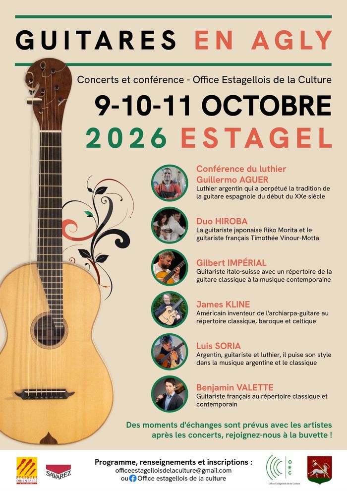 Conférence sur la lutherie , ateliers de pratique de la guitare, concerts avec des guitaristes de renommée internationale. 3 jours dédiés à la guitare classique!