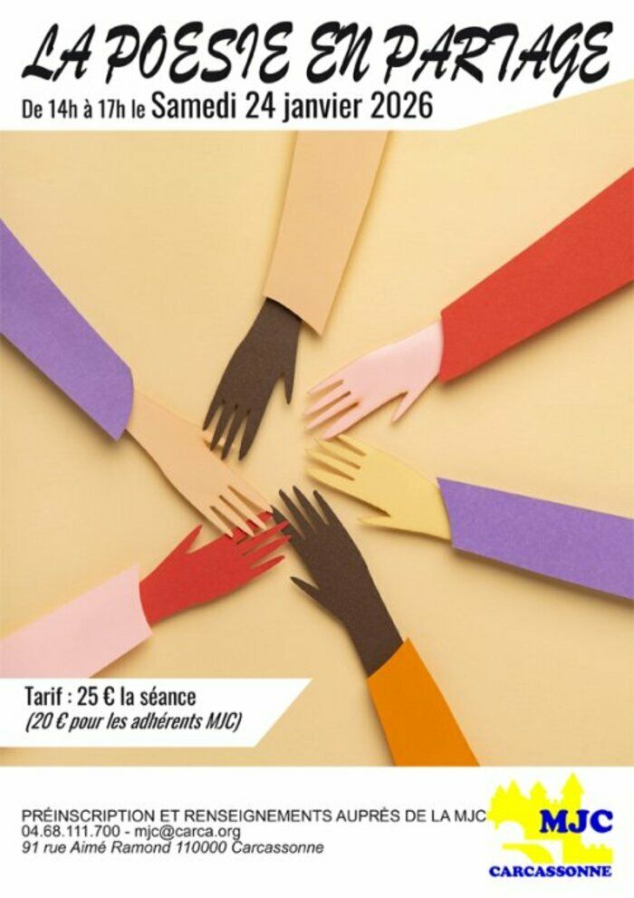 Atelier de poésie – avec Isabelle Luccioni, Compagnie Oui Bizarre Samedi 24 Janvier, de 14h à 17h à la MJC de Carcassonne