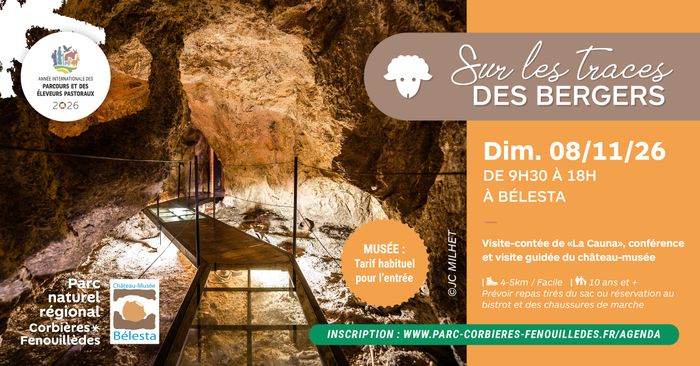 Visite commentée et contée de la grotte de Bélesta suivie de conférences sur le pastoralisme, de la Préhistoire à aujourd’hui.