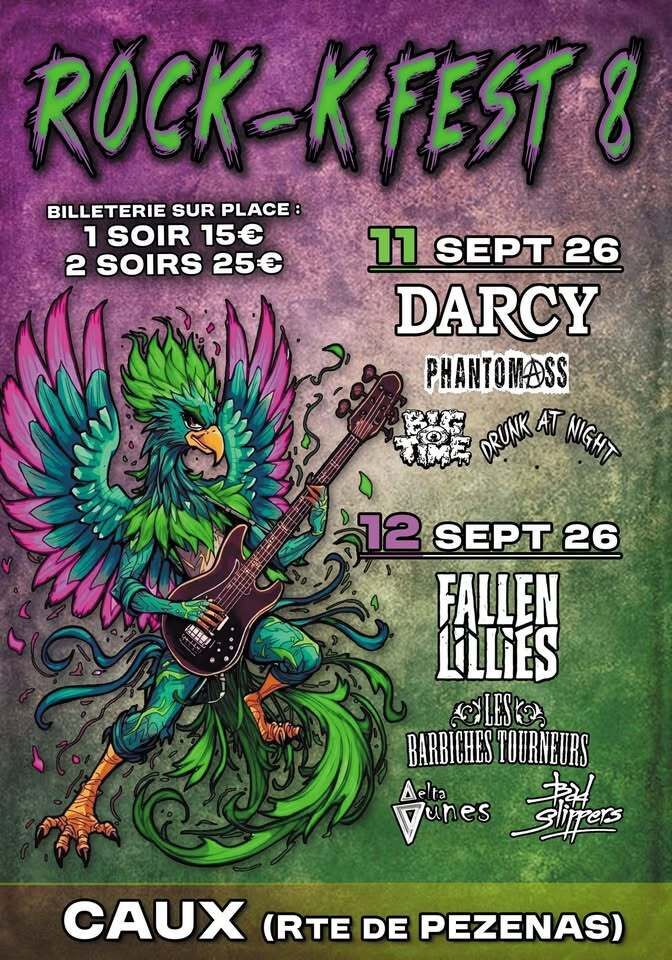 Le Rock-K Fest revient et change de date mais pas de lieu. La programmation de ce festival se veut plus rock cette année afin de laisser place au Metal-K Fest 3 qui aura lieu 2 semaines plus tard.