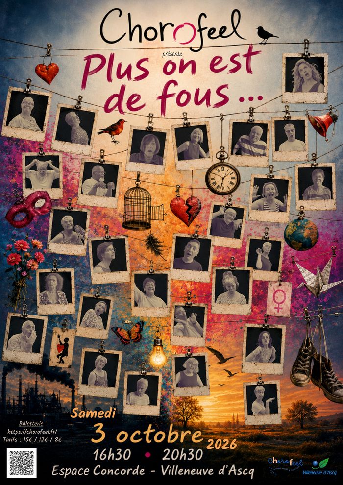 Chorofeel revient avec son nouveau spectacle. RDV le samedi 3 octobre prochain pour 2 concerts, 16h30 et 20h30 à l'Espace Concorde !  Infos et réservations sur https://chorofeel.fr