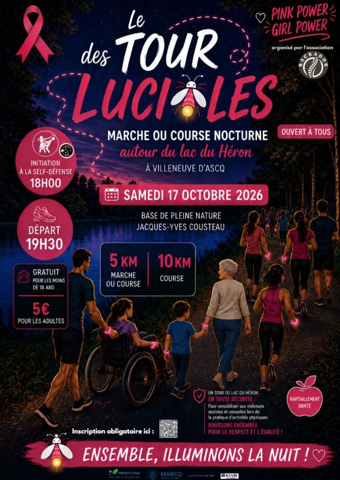 L’association villeneuvoise BACKADOS organise le Tour des Lucioles, une marche/course de prévention santé autour du lac du Héron samedi 17 octobre à 18h.