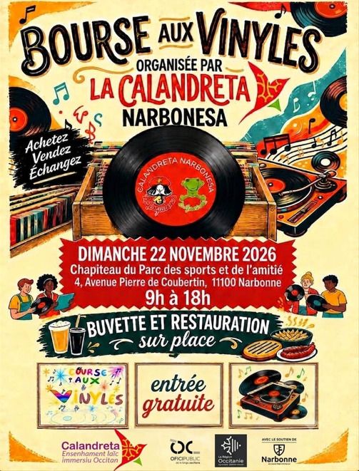 Bourse aux Vinyles par l'association Calandreta Narbonesa
