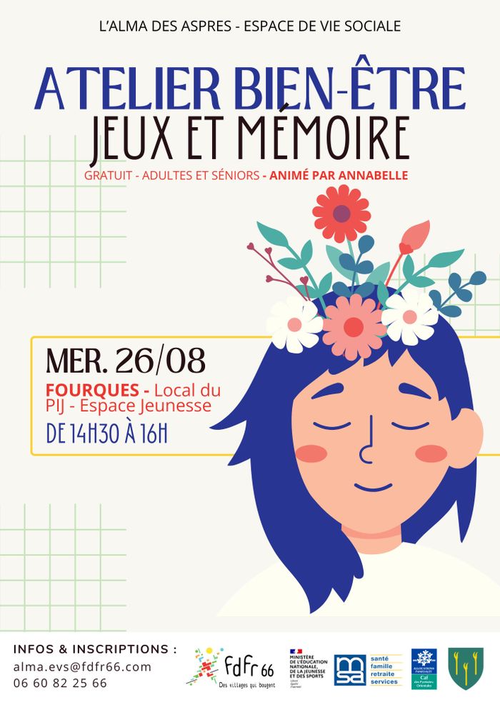 Stimulez votre mémoire dans la bonne humeur, à travers jeux, échanges et activités. Réservé aux adultes et seniors.