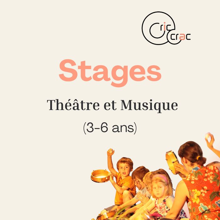 Du 19 au 23 octobre, Cric Crac propose aux enfants de 3 à 6 ans des stages mêlant musique, expression corporelle et théâtre.