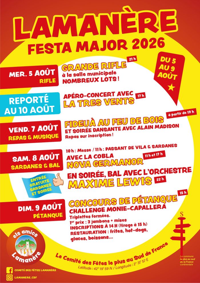 Apéro dansant avec la Cobla Tres Vents sur la place du village.