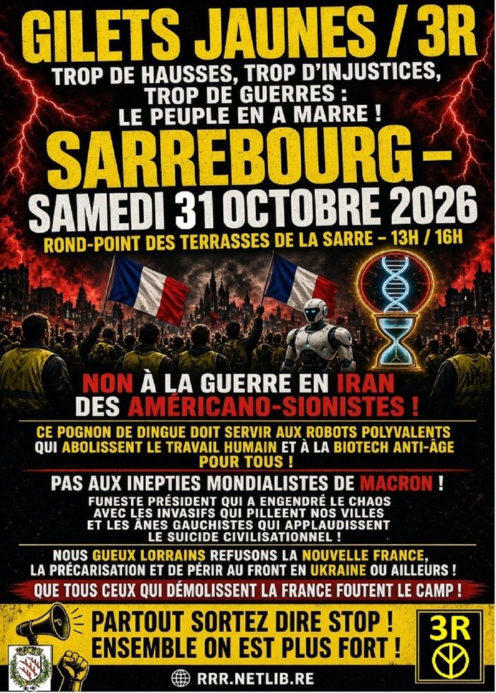 Un rassemblement de Gilets-Jaunes très mécontents.