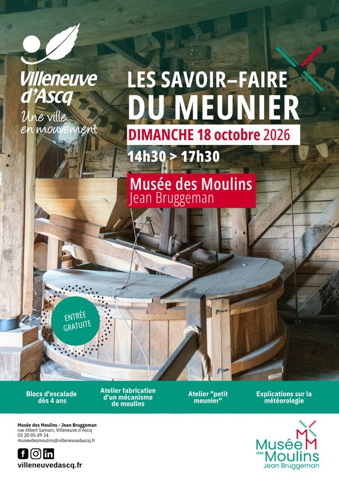 Dimanche 18 octobre de 14h30 à 17h30, découvrez les nombreux savoir faire du meunier avec des activités pour tous les âges !