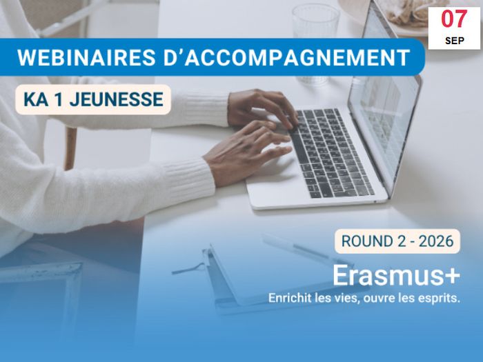 Ce webinaire s’adresse aux structures qui souhaitent déposer un projet d’échange de jeunes au 1er octobre 2026. Il est le deuxième d’une série de 3 webinaires d’accompagnement.